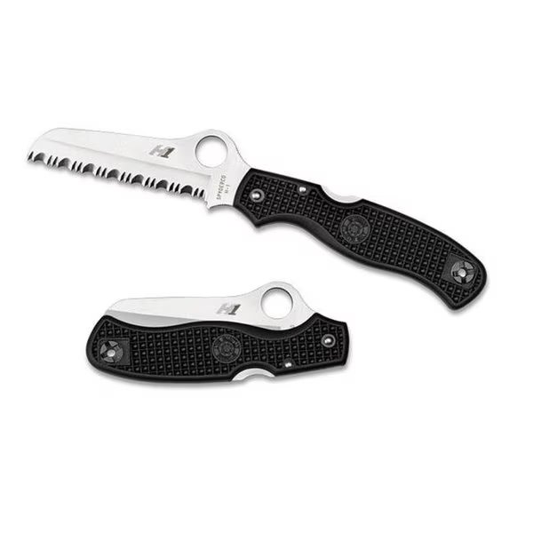 Spyderco 006878 Knife Atlantic Salt Black FRN Serrated Rescue Edge, Spyderco, Mfr#: 6878